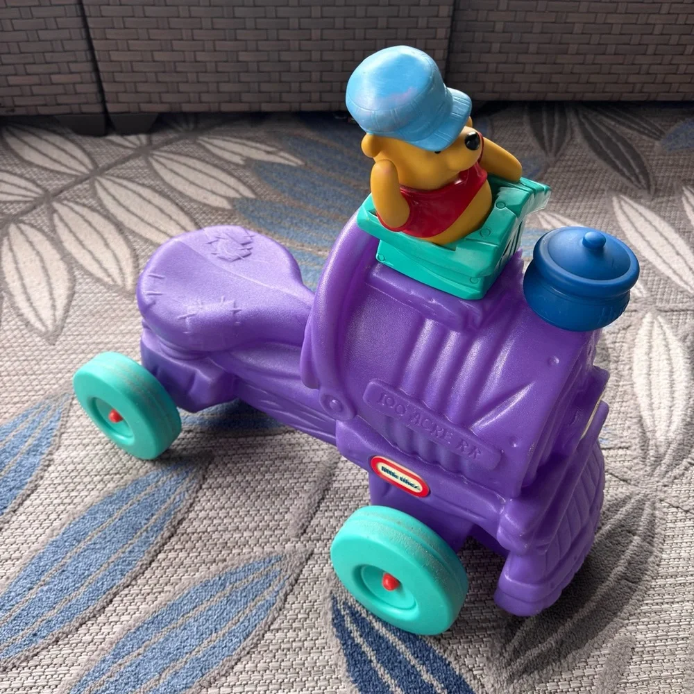 Vtg Winnie The Pooh 100 Acre RR Train Ride On Toddler Little Tikes RARE W/sounds
